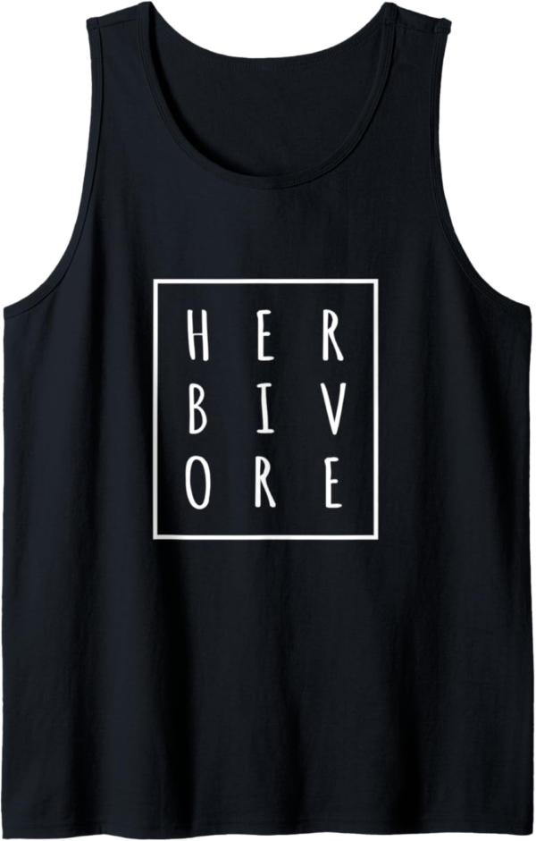 Herbivore text in a square box - vegan vegetarian Tank Top - Image 2